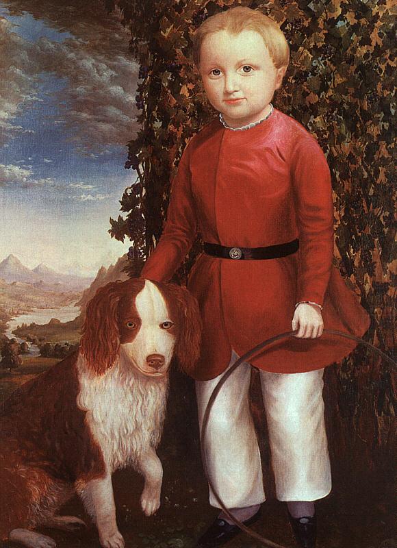 Joseph Whiting Stock Portrait of a Boy with a Dog china oil painting image